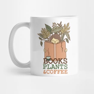 Books Plants and Coffee Mug